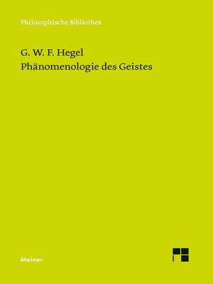 cover image of Phänomenologie des Geistes
